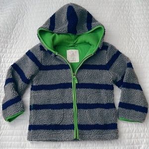 Mini Boden Striped Nubby Fleece Jacket